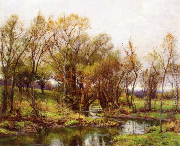 The Brook - Morning painting - Hugh Bolton Jones The Brook - Morning art painting